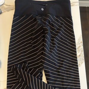 lululemon athletica Black and Gold Striped Leggings
